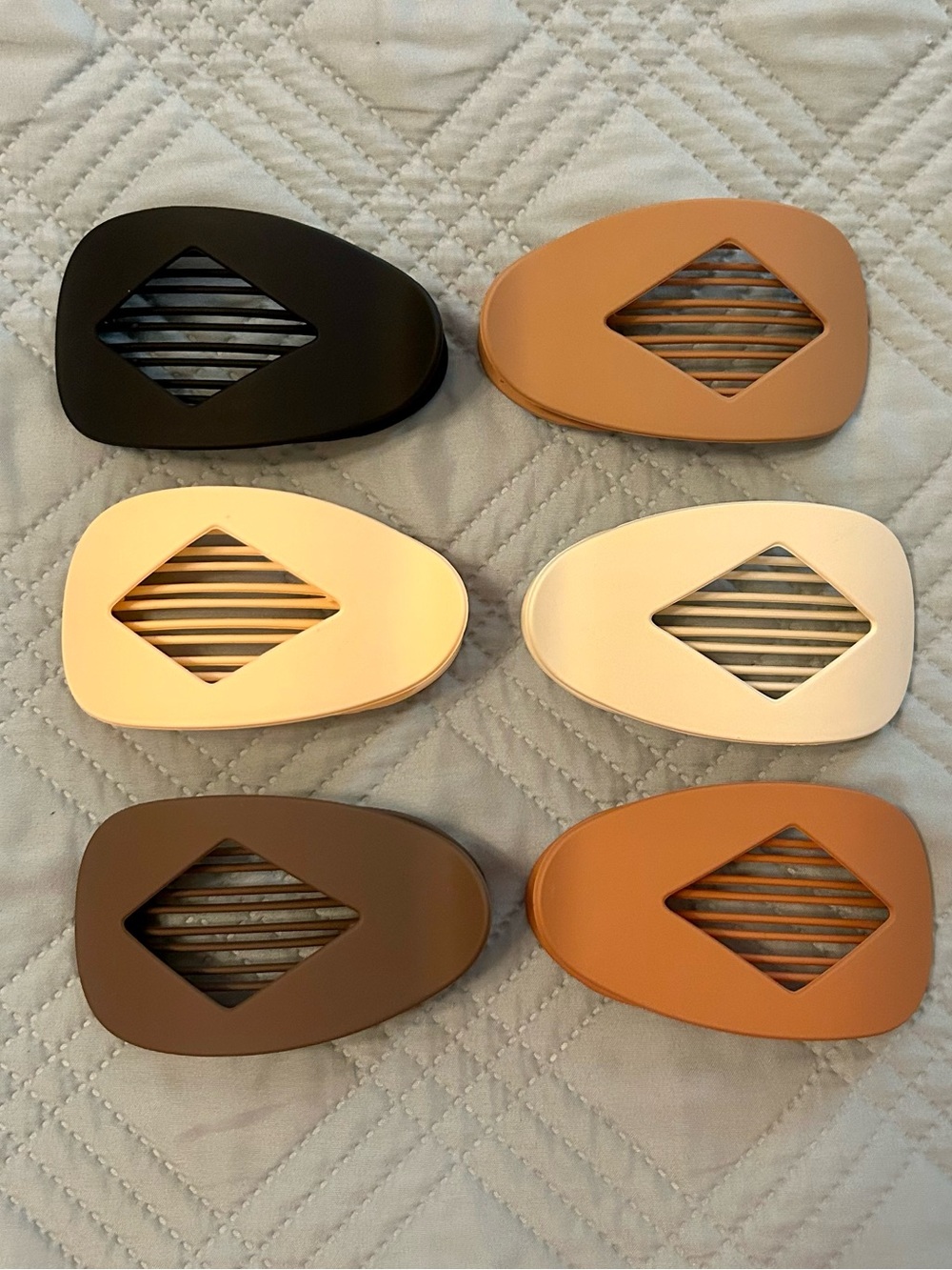 Set of 6 Modern Geometric Hair Clips, New, Never Used